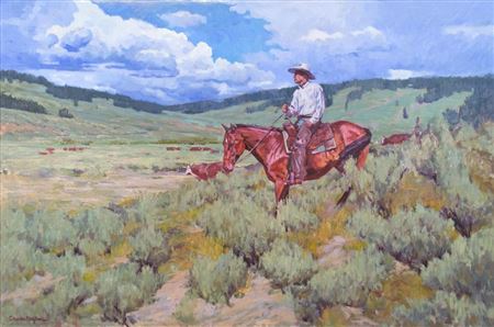 Smell of Saddle and Sage by Charles Dayton - Auction record, sale price, and art valuation. Compare with similar artists and explore comparable artworks.