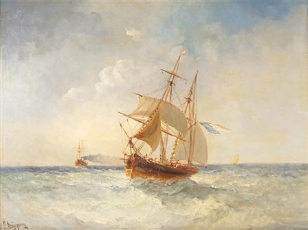 "Voilier deux-mâts naviguant" by Paul Seignon - Auction record, sale price, and art valuation. Compare with similar artists and explore comparable artworks.