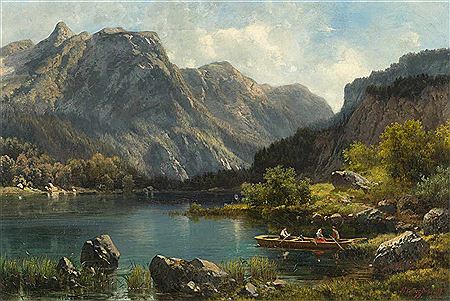 Alpine landscape with a lake