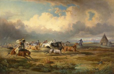 Racing Horses (Storm on the Great Plain), 1858