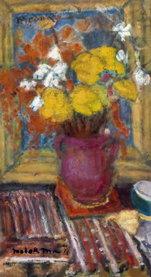 Studio Still Life with Flower Bouquet by Maria Modok - Auction record, sale price, and art valuation. Compare with similar artists and explore comparable artworks.