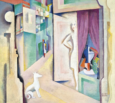 Constructive City (Woman with Dog), c. 1928 by Bela Kadar - Auction record, sale price, and art valuation. Compare with similar artists and explore comparable artworks.