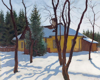 Winter Courtyard in Nagybánya (First Rays of the Sun)