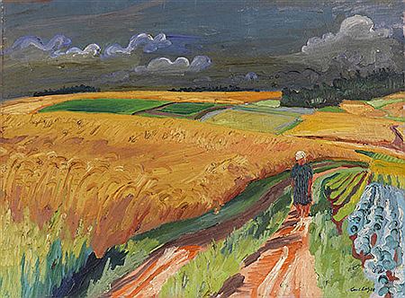 Vor dem Schnitt (Landschaft mit Getreide- und Kohlfeldern). Um 1930. by Carl Lohse - Auction record, sale price, and art valuation. Compare with similar artists and explore comparable artworks.