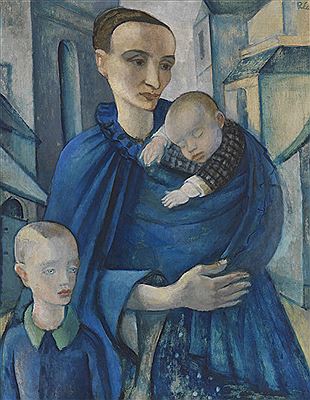 Blaue Frau. Vor 1919.