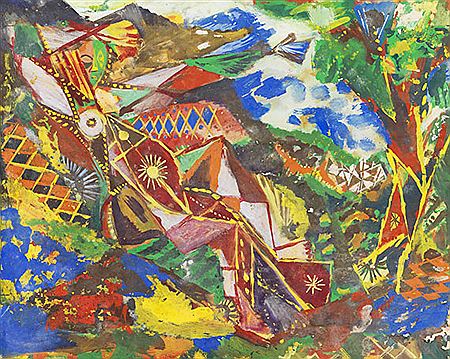 Frau in Landschaft, 1945.