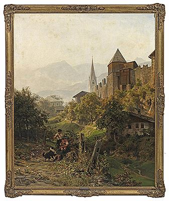View of Gufidaun near Klausen in South Tyrol