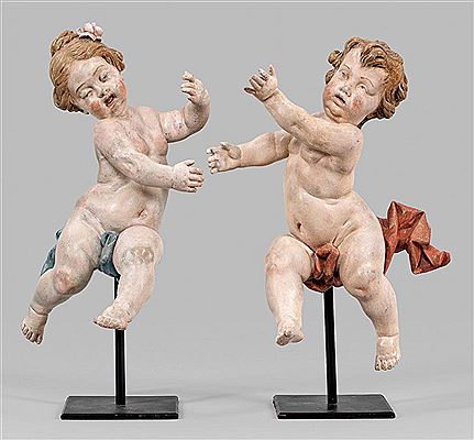 Pair putti by Johann Baptist Straub - Auction record, sale price, and art valuation. Compare with similar artists and explore comparable artworks.