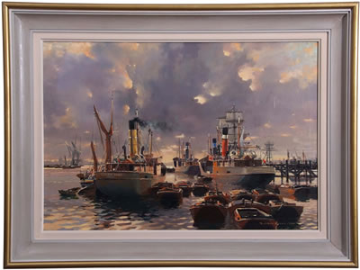 STEAM COASTERS IN THE THAMES 1916