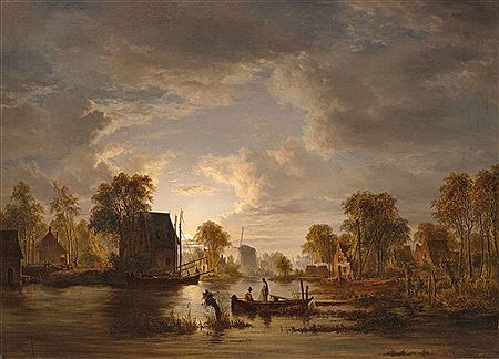 Bringing in the nets by moonlight