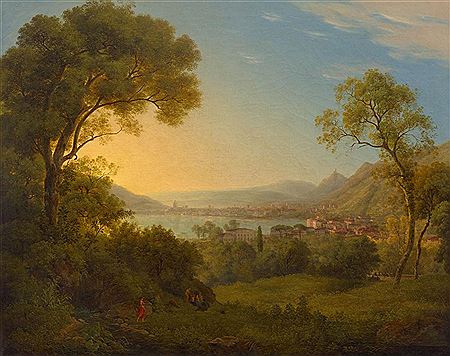 Landscape with Lake Como and figures. 1811