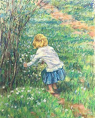 Fillettes dans un jardin