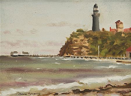 Queenscliff Lighthouse c.1963 by Alma Figuerola - Auction record, sale price, and art valuation. Compare with similar artists and explore comparable artworks.