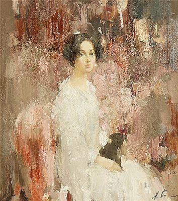 Portrait of a Lady with Dog