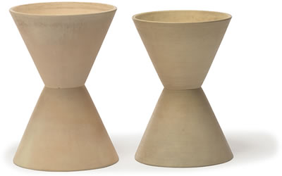 Double cone planters (2) by La Gardo Tackett - Auction record, sale price, and art valuation. Compare with similar artists and explore comparable artworks.