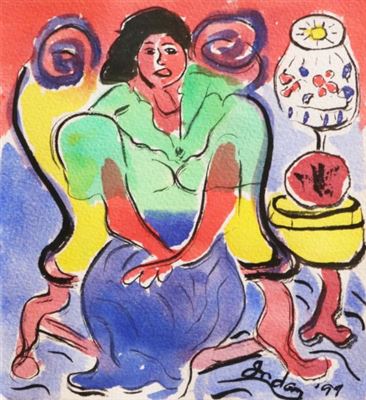 Lady Inferno II by Inday Cadapan - Auction record, sale price, and art valuation. Compare with similar artists and explore comparable artworks.