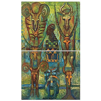 Personaje entre cuadrúpedos (2) by Tomas Pineda Matus - Auction record, sale price, and art valuation. Compare with similar artists and explore comparable artworks.