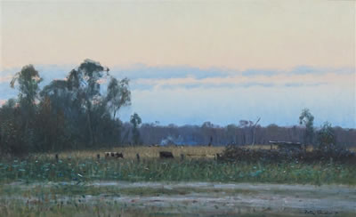 Pastoral Scene with Cattle, 1990 by Peter Smales - Auction record, sale price, and art valuation. Compare with similar artists and explore comparable artworks.