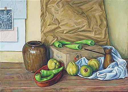 Still Life Study - Chillies & Quinces