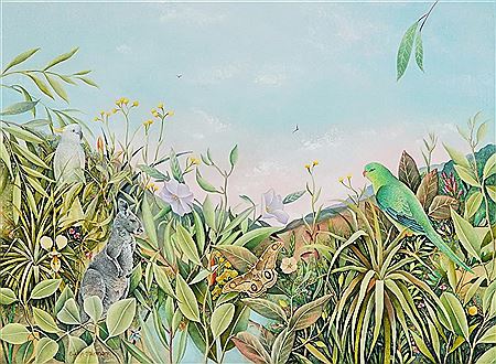 Wilderness Impression: Meeting of Tree Kangaroo, Cockatoo & Lorikeet