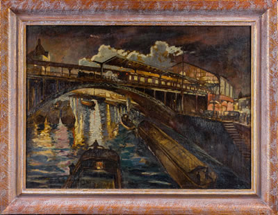 Berlin, Friedrichstrasse station by Jozsef Bato - Auction record, sale price, and art valuation. Compare with similar artists and explore comparable artworks.