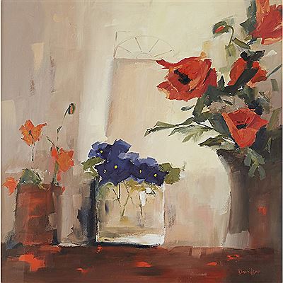 INTERIOR WITH POPPIES by Mary Davidson - Auction record, sale price, and art valuation. Compare with similar artists and explore comparable artworks.