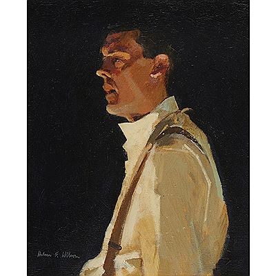 Sample artwork by Helen F Wilson (Born 1954), known for paintings of ballerinas, musicians and other perfomers, royal ballet scenes - View similar artists and auction records