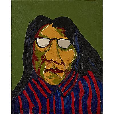 INDIAN WITH REFLECTING GLASSES