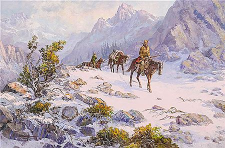 Winter Pack Horses 1973