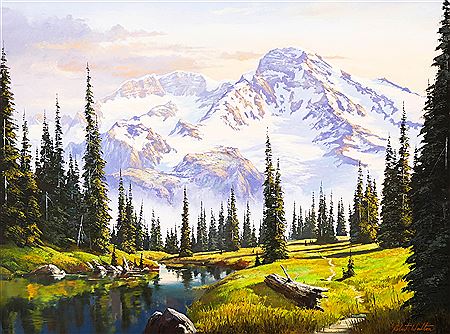 ''Mt. Rainier from Indian Henry's Campground''