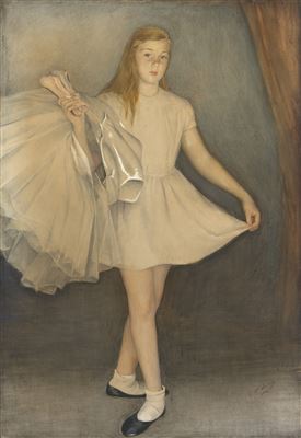 Girl with Ballet Shoes by Savely Sorine - Auction record, sale price, and art valuation. Compare with similar artists and explore comparable artworks.