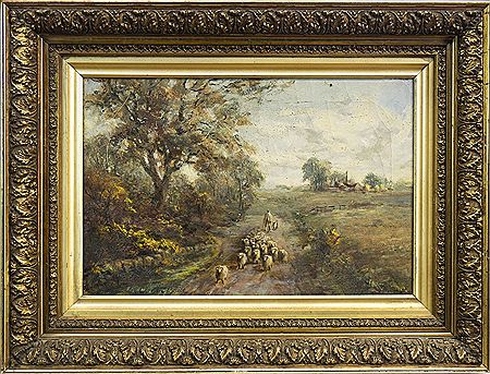 SHEPHERD DRIVING HIS FLOCK by James Christie Bruce - Auction record, sale price, and art valuation. Compare with similar artists and explore comparable artworks.