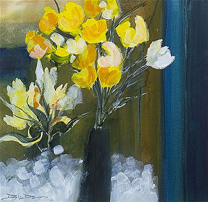 YELLOW AND WHITE TULIPS