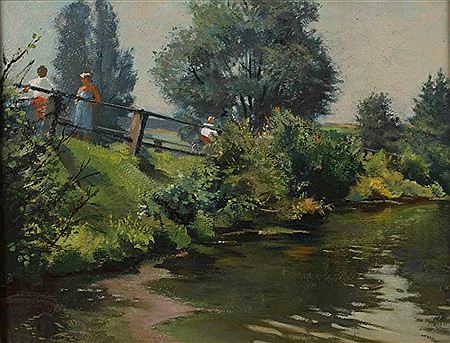 Walkers on the river