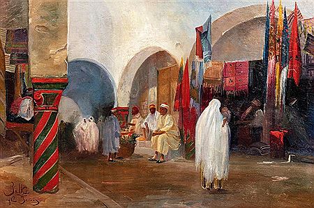 Le souk des tissus à Tunis