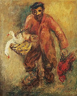 Chicken seller by Issachar Ber Ryback - Auction record, sale price, and art valuation. Compare with similar artists and explore comparable artworks.