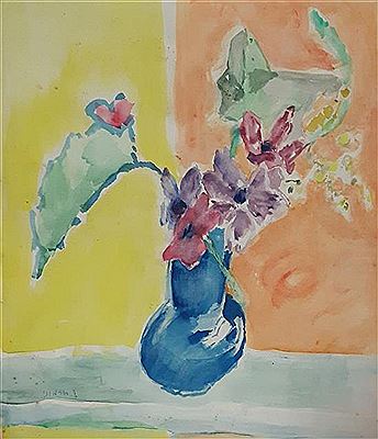Vase of flowers by Shulamit Hermoni - Auction record, sale price, and art valuation. Compare with similar artists and explore comparable artworks.