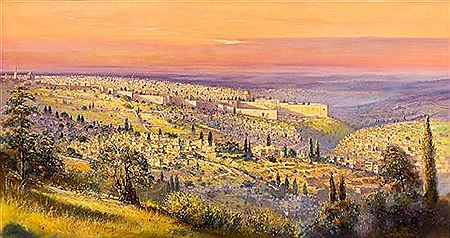 The old city at sunset, Jerusalem