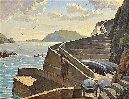 Sample artwork by Sean O'Connor (1909 - 1992), known for watercolor landscape painting - View similar artists and auction records