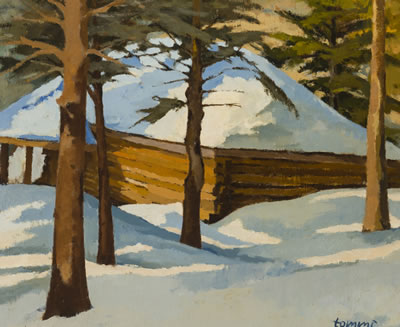 Cabin in the snow