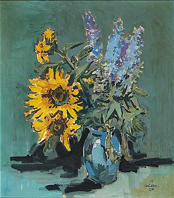 Stilleben mit Sommerblumen in Vase