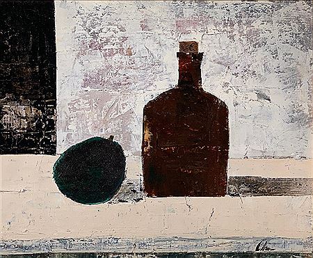 Still Life with Bottle and Pear
