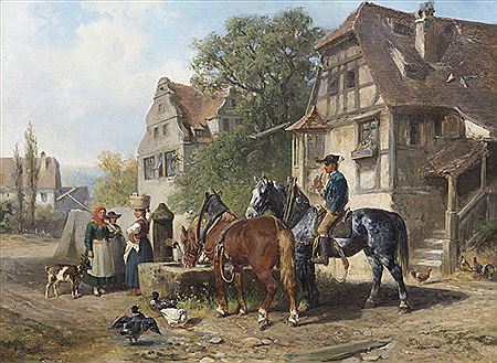 At the village fountain