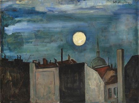 "Mond über Dächern"