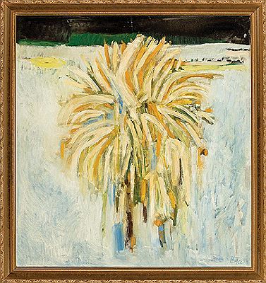 Sample artwork by Andrew A Bucci Jr (1922 - 2014), known for floral, dots and linear oil and watecolor images, abstraction - View similar artists and auction records