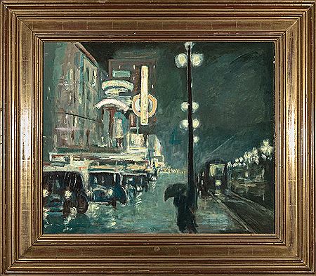 "Rainy Night on Canal Street" by Gideon Townsend Stanton - Auction record, sale price, and art valuation. Compare with similar artists and explore comparable artworks.