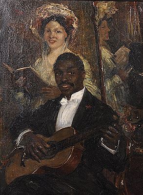 "Le Recital", with a Black Guitar Player, and a Woman Singing