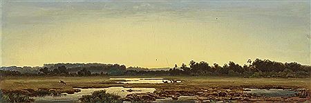 Jäger vor der Silhouette Münchens - Rehe in Moorlandschaft (2)