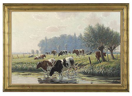 "Cattle by a Stream"