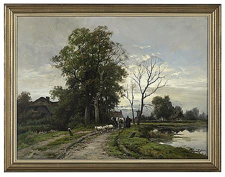 "Woman with Sheep and Cattle on a Country Road" by Ferdinand De Prins - Auction record, sale price, and art valuation. Compare with similar artists and explore comparable artworks.